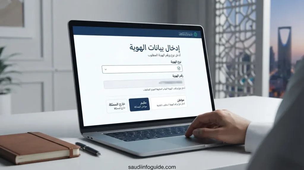 إدخال بيانات الهوية في قياس السعودية
