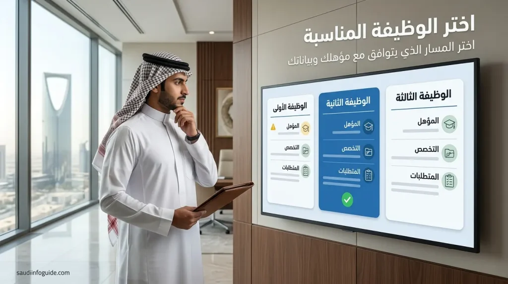 اختر الوظيفة المناسبة حسب المؤهل والتخصص وشروط التقديم