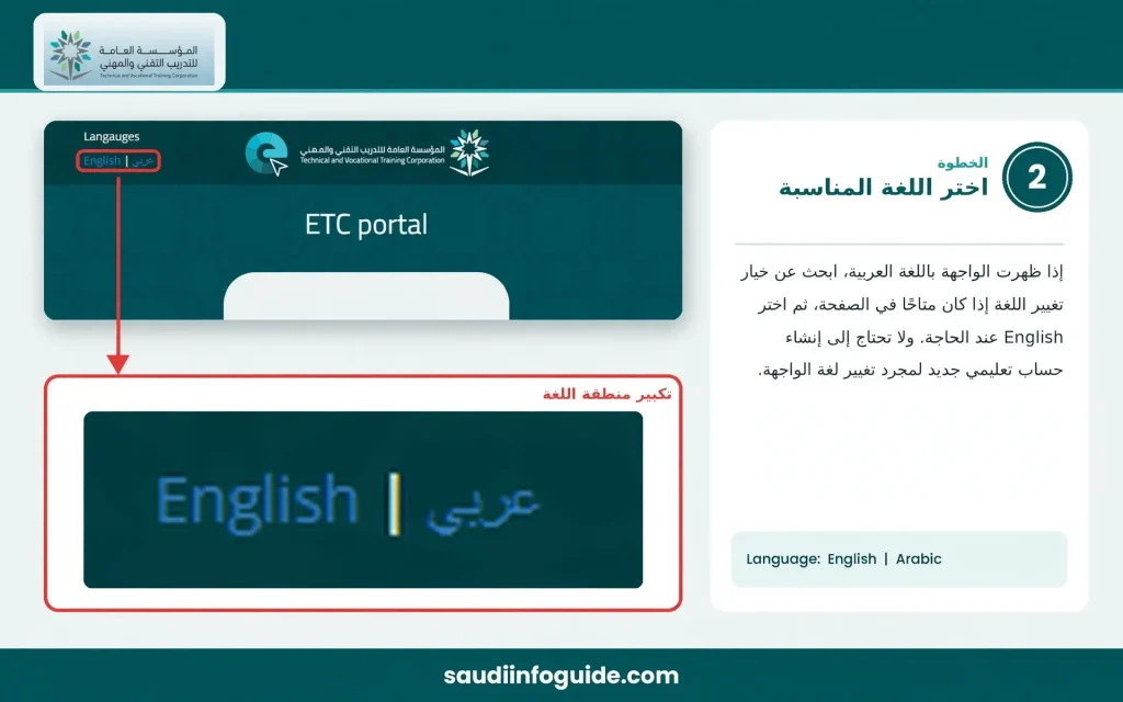 اختيار اللغة المناسبة في بلاك بورد التقنية