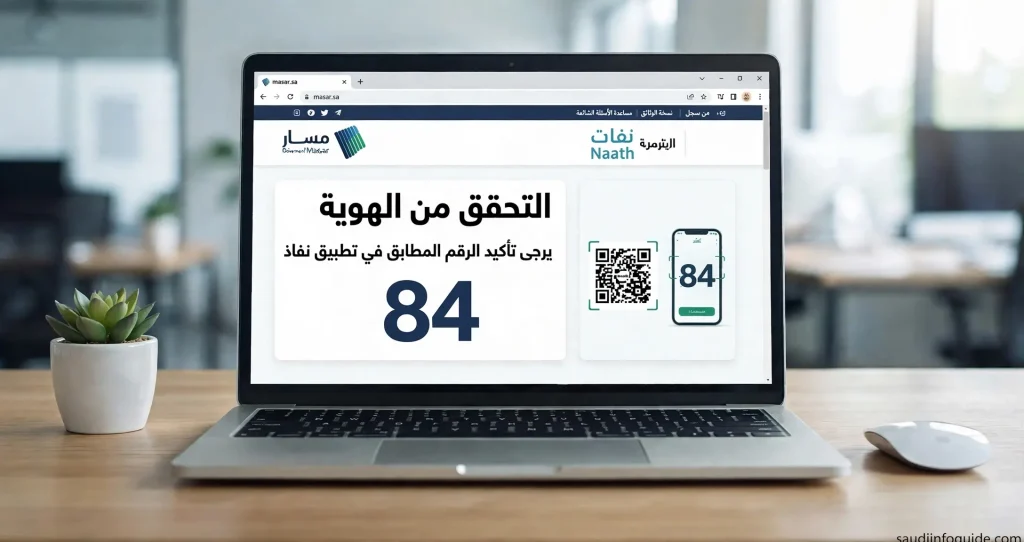 تأكيد الهوية عبر تطبيق نفاذ عند تسجيل الدخول إلى مسار