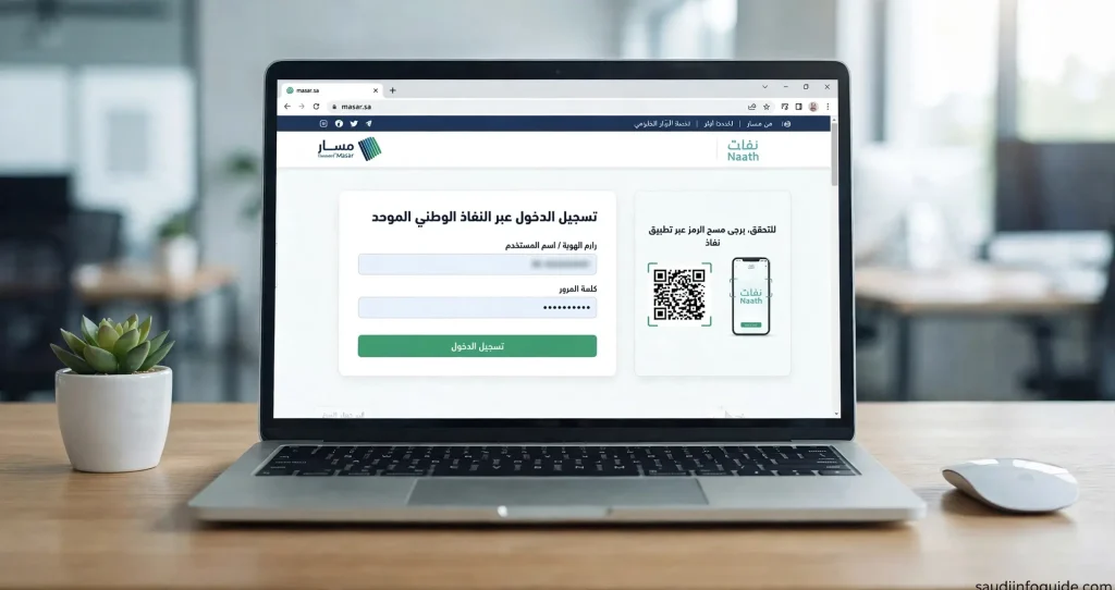 استخدام النفاذ الوطني الموحد لتسجيل الدخول إلى مسار