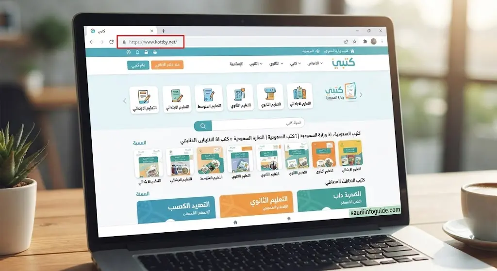 فتح موقع كتبي الرسمي عبر المتصفح
